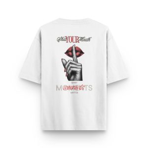 Shut Your Mouth Sırt Baskılı Yarı Oversize T-shirt 1194
