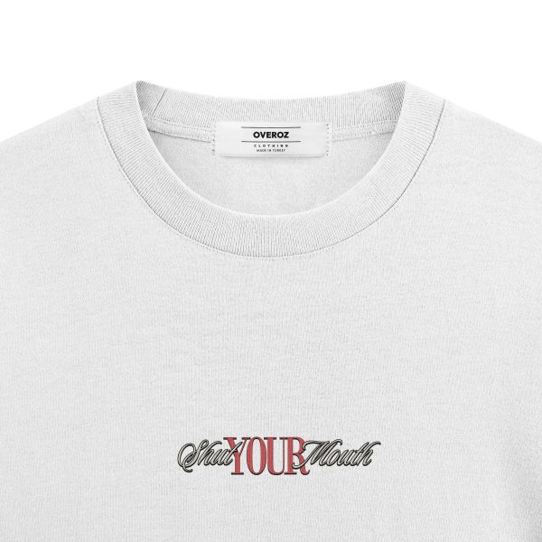 Oversize Tişört Shut Your Mouth Sırt Baskılı Yarı Oversize Tshirt T1194 - Görsel 4