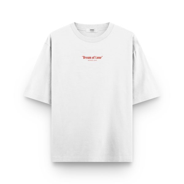 Melek Baskılı Oversize Unisex Tişört – Dream of Love T1195 - Görsel 2