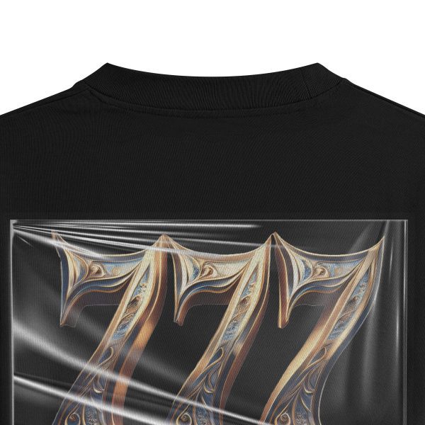 777 Oversize Tişört Sırt Baskılı T-shirt Oversize Yazılı Unisex Tişört 1211 - Görsel 4
