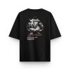 Oversize Siyah Tişört Ace of Spades Sırt Baskılı T-shirt 1225