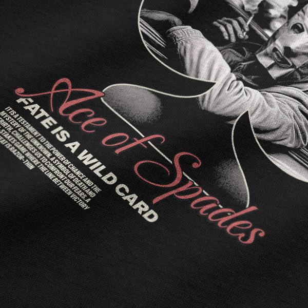 Oversize Siyah Tişört Ace of Spades Sırt Baskılı T-shirt 1225 - Görsel 4