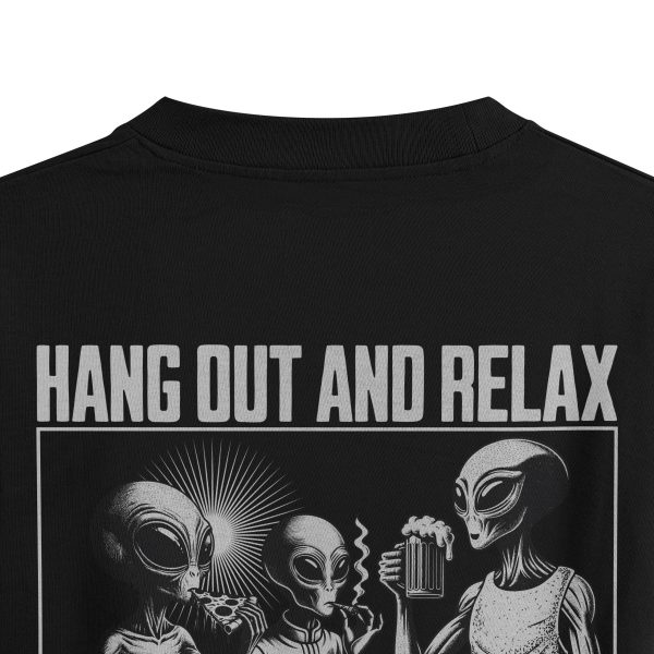 Alien Baskılı Tişört Alien Friends Oversize T-shirt Yazılı Tişört 1229 - Görsel 4