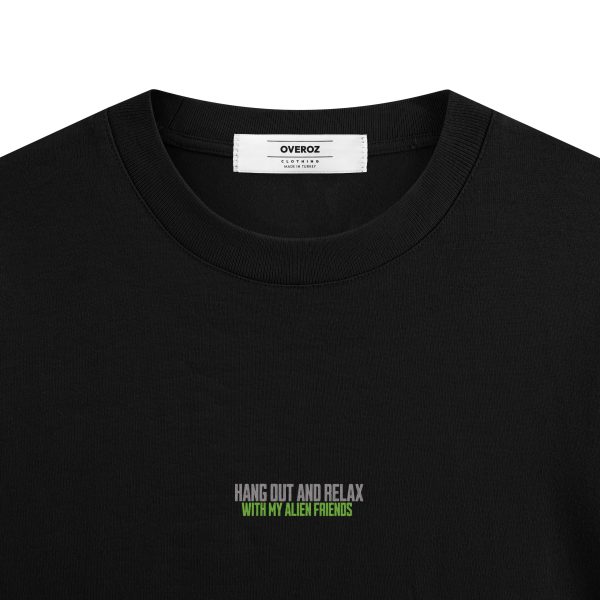 Alien Baskılı Tişört Alien Friends Oversize T-shirt Yazılı Tişört 1229 - Görsel 3