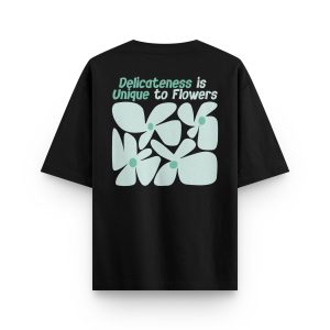 Oversize Çiçek Baskılı Tişört Delicateness Daisy Yazılı T-shirt 1226