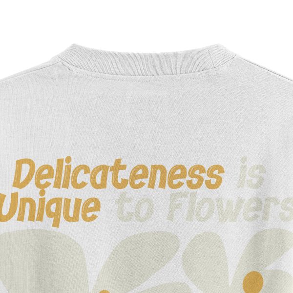 Çiçek Baskılı Oversize Tişört Delicateness Daisy Yazılı T-shirt 1226 - Görsel 3