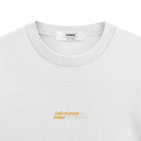 Çiçek Baskılı Oversize Tişört Delicateness Daisy Yazılı T-shirt 1226 - Görsel 4