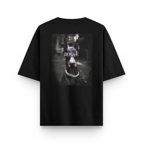 Doberman Baskılı Oversize Tişört 1235