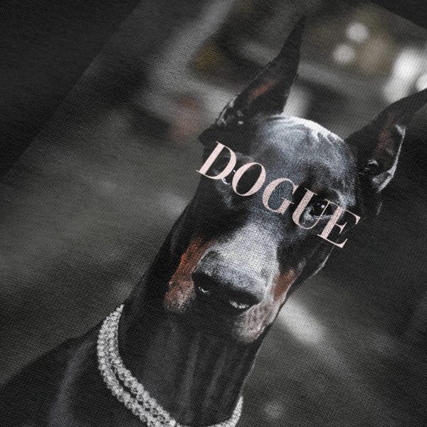 Doberman Baskılı Oversize Tişört 1235 - Görsel 5