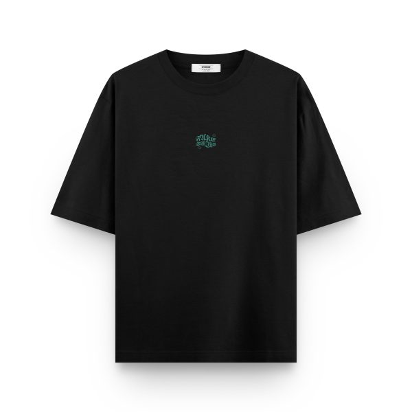 Fake Smile Baskılı Oversize Tişört Siyah Oversize Tişört Unisex 1245 - Görsel 2