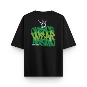 Graffiti Yazılı Oversize Tişört