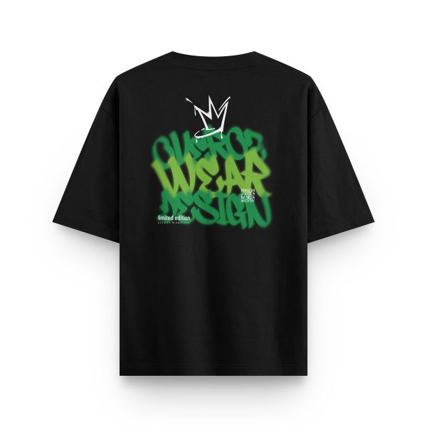 Graffiti Yazılı Oversize Tişört