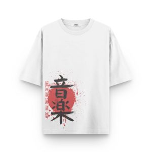 Kanji Baskılı Oversize Tişört