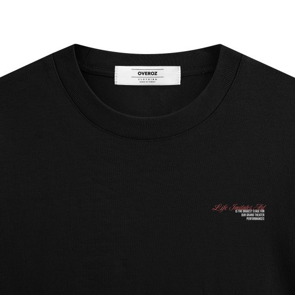 Siyah Oversize Tshirt Life Magician Sırt Baskılı T-shirt Oversize Yazılı Unisex Tişört 1218 - Görsel 4