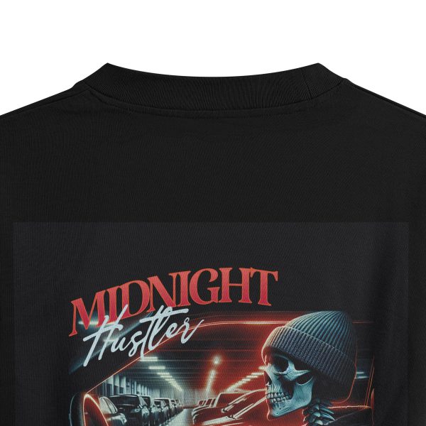 Skull Oversize Tişört Midnight Hustler Baskılı Siyah Oversize Tişört 1255 - Görsel 4