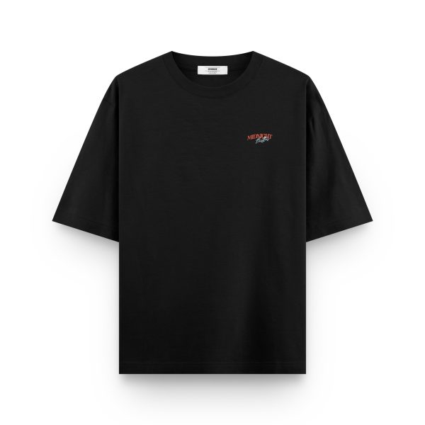 Skull Oversize Tişört Midnight Hustler Baskılı Siyah Oversize Tişört 1255 - Görsel 2