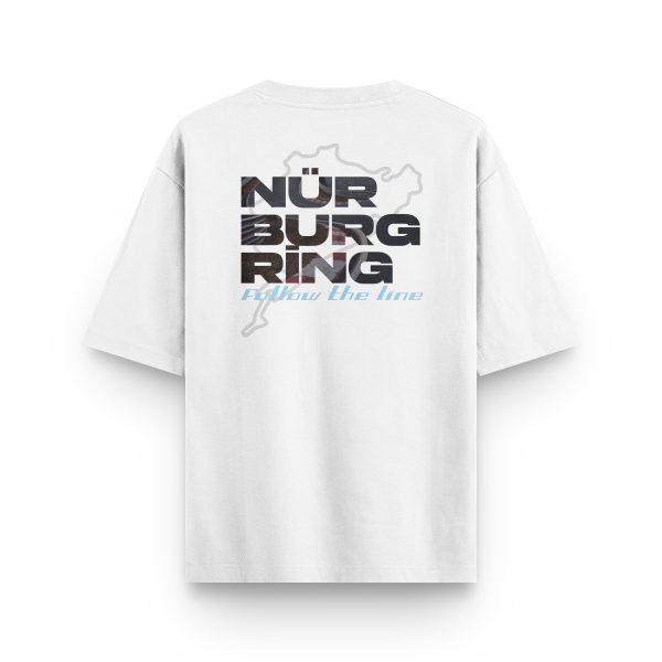 Nürburgring baskılı oversize tişört arka görünüm