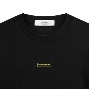 Old School Oversize Tişört kaset baskılı siyah oversize tişört – unisex model