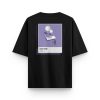 Pantone Baskılı Siyah Oversize Tişört 1252
