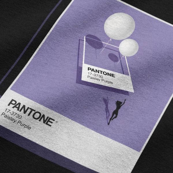 Pantone Baskılı Siyah Oversize Tişört 1252 - Görsel 5