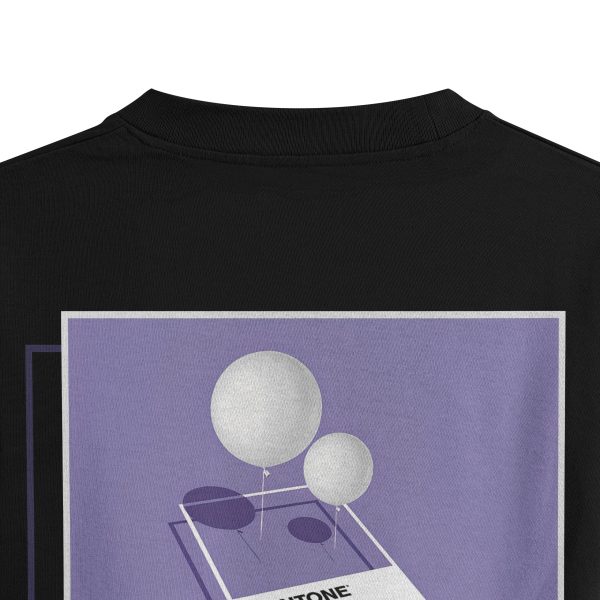 Pantone Baskılı Siyah Oversize Tişört 1252 - Görsel 4
