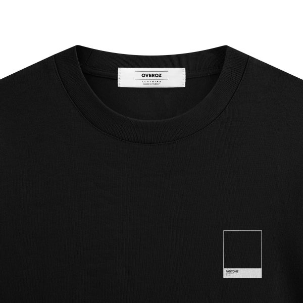 Pantone Baskılı Siyah Oversize Tişört 1252 - Görsel 3