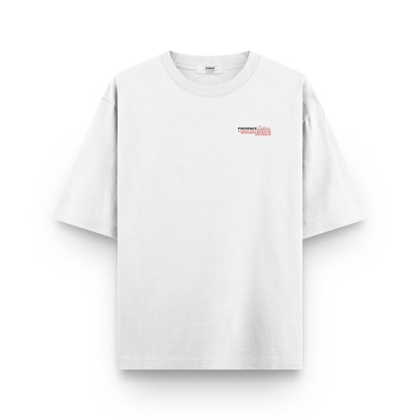 Beyaz Oversize Tişört Presence Existence Sırt Baskılı T-shirt Oversize Yazılı Unisex Tişört 1217 - Görsel 2