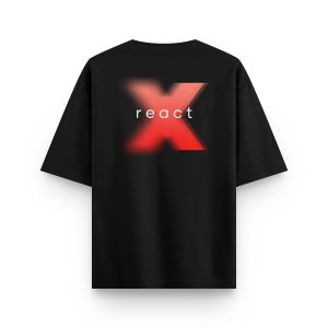 React Yazılı Oversize Tişört