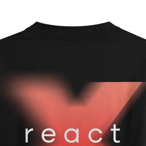React Yazılı Oversize Tişört - Unisex Sırt Baskılı Oversize T-shirt 1213 - Görsel 4