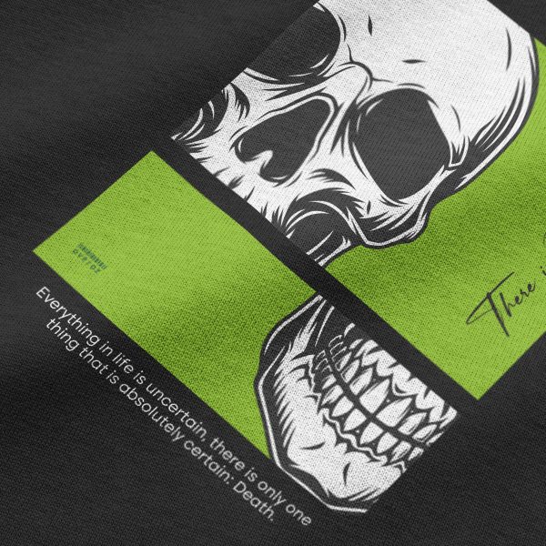 Skull Kurukafa Sırt Baskılı Siyah Oversize Sweatshirt S1208 - Görsel 6