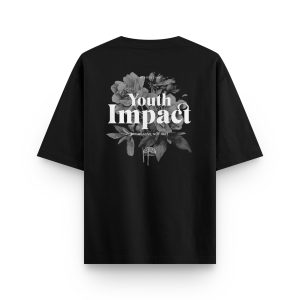 Çiçek Baskılı Tişört Youth Impact Yazılı Oversize Tişört 1253