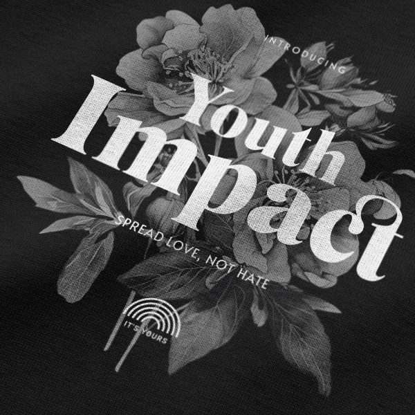 Çiçek Baskılı Tişört Youth Impact Yazılı Oversize Tişört 1253 - Görsel 5