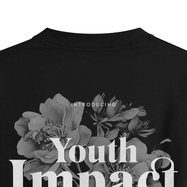 Çiçek Baskılı Tişört Youth Impact Yazılı Oversize Tişört 1253 - Görsel 4