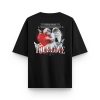 Siyah Oversize Tshirt True Love Sırt Baskılı T-shirt