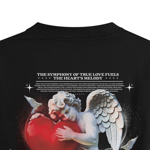 Siyah Oversize Tshirt True Love Sırt Baskılı T-shirt Oversize Yazılı Unisex Tişört 1215 - Görsel 3