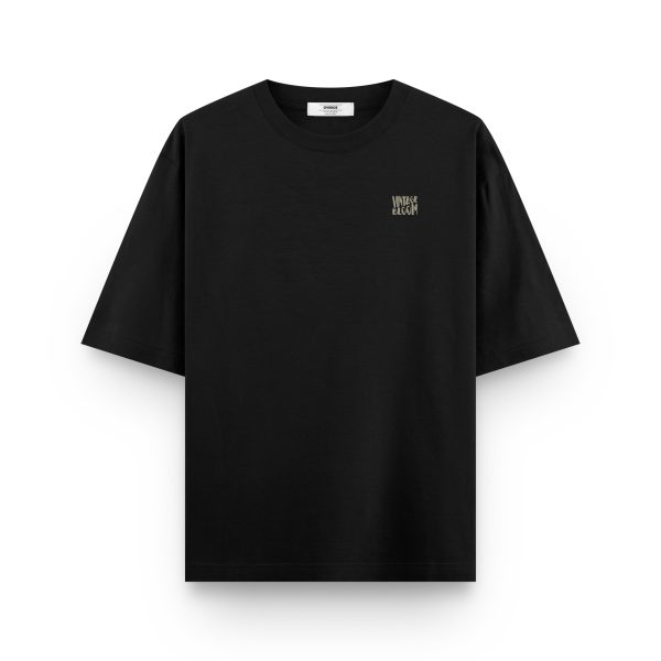 Vintage Oversize Tişört Kaset Çiçek Baskılı Siyah Oversize T-shirt 1237 - Görsel 2