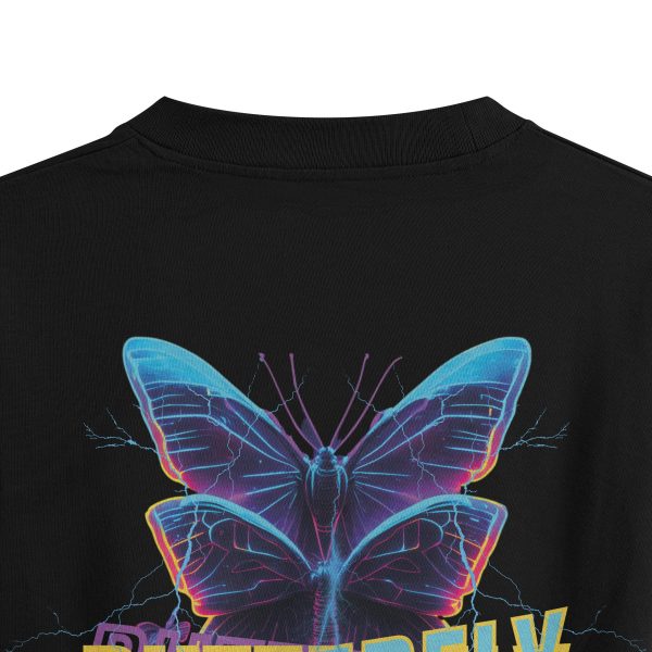Butterfly Oversize Tişört Baskılı Siyah Oversize T-shirt 1231 - Görsel 5