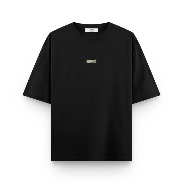 Butterfly Oversize Tişört Baskılı Siyah Oversize T-shirt 1231 - Görsel 2