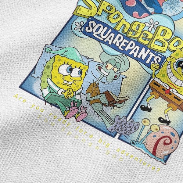 Spongebob Tshirt SpongeBob (Sünger Bob) Baskılı Oversize T-shirt 1232 - Görsel 5