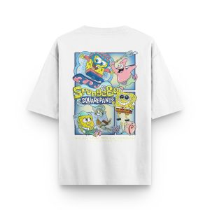 Spongebob Tshirt SpongeBob (Sünger Bob) Baskılı Oversize T-shirt 1232