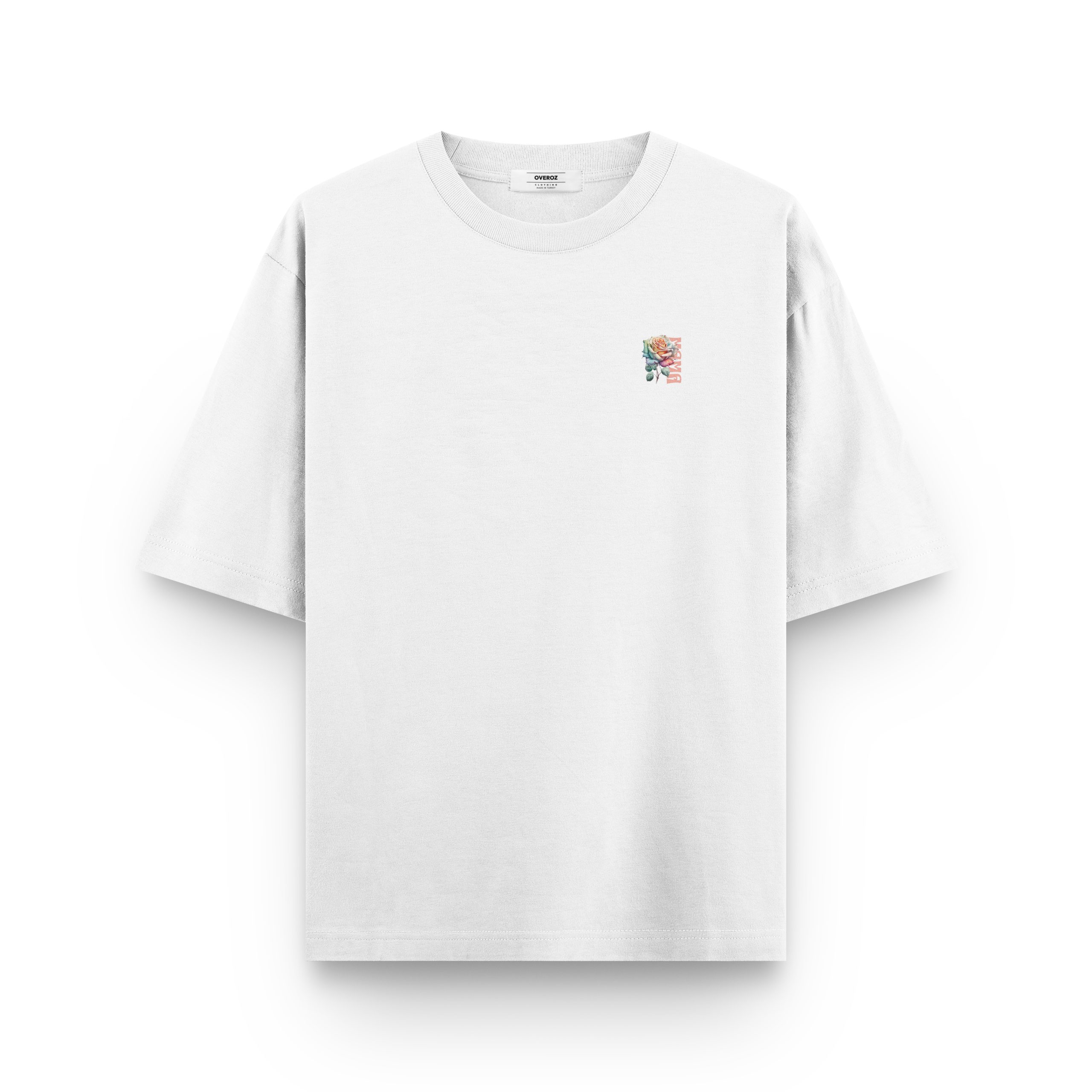 oversize çiçek baskılı tişört