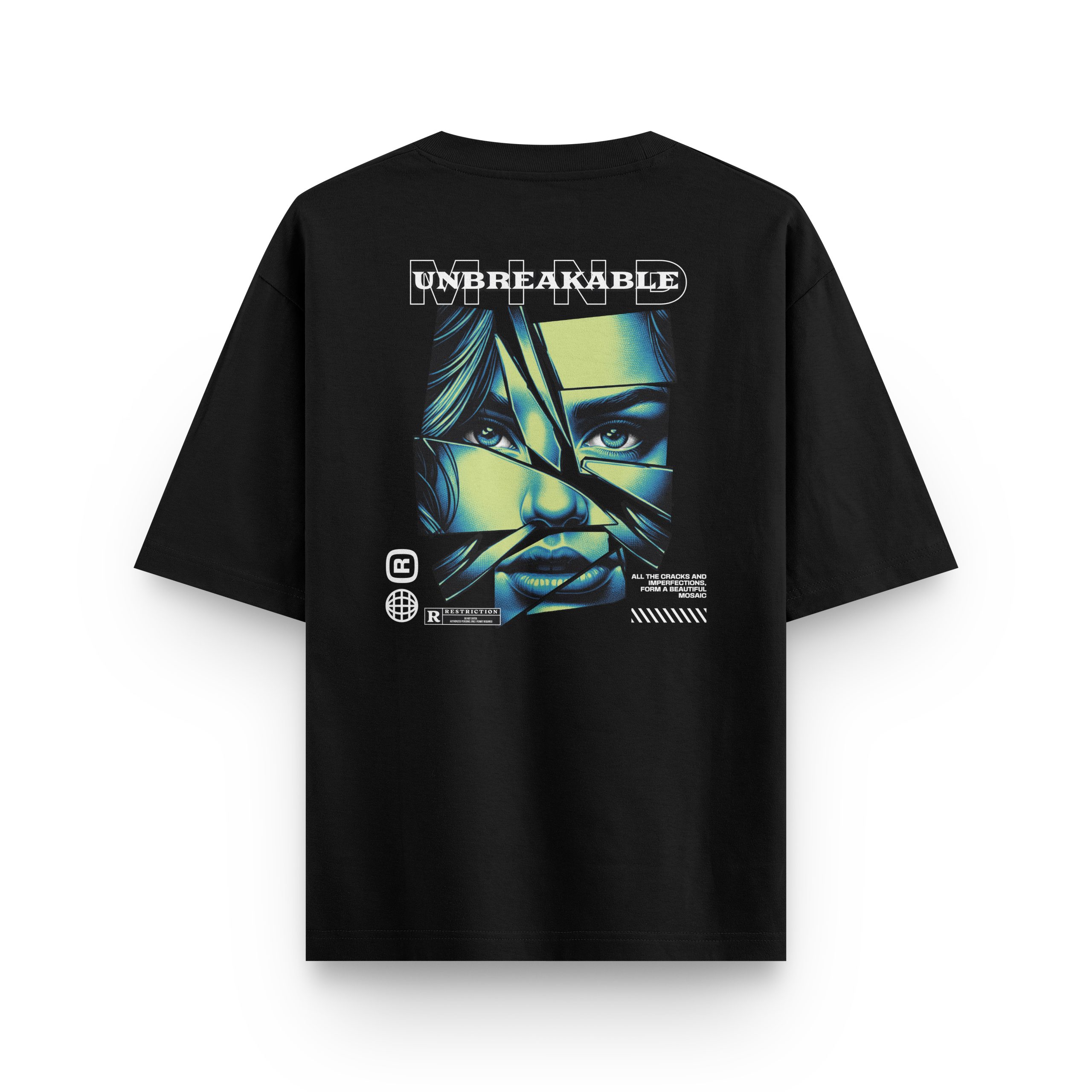 Erkek / Kadın Siyah Grafik Baskılı Oversize Tişört Sırt Baskılı T-shirt Baskılı Tshirt 1263
