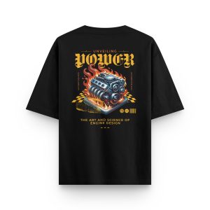 Motor Baskılı Oversize Tişört