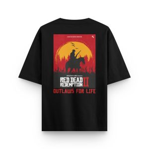 Kovboy Baskılı Oversize Tişört