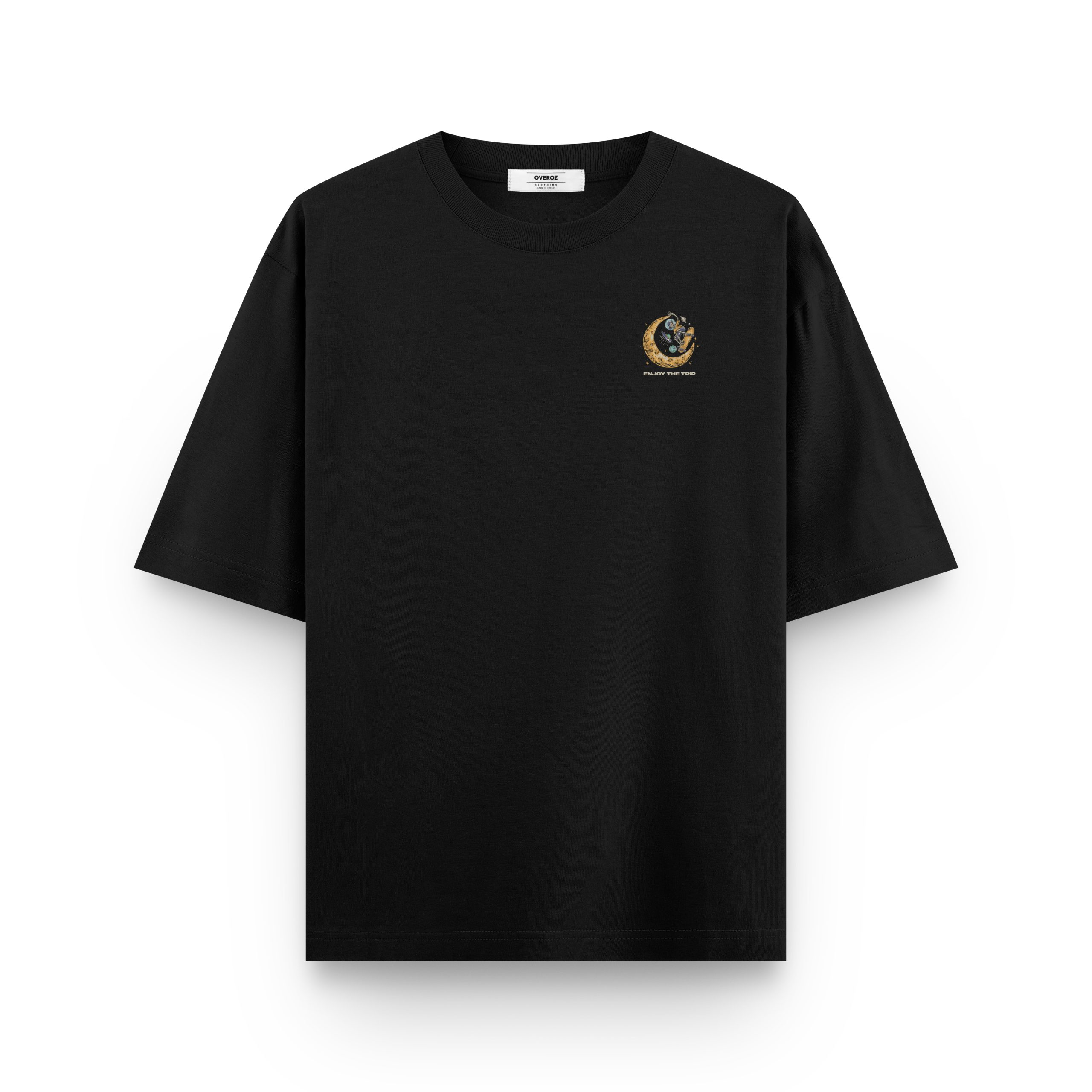 Erkek / Kadın Gezegen Baskılı Oversize Tişört Sırt Baskılı T-shirt 1305 - Görsel 2