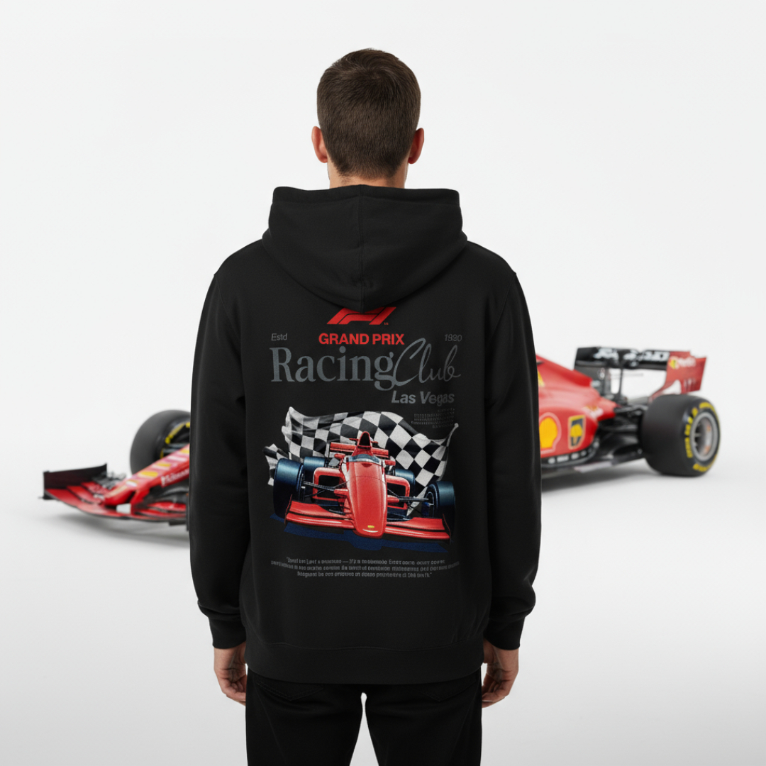 Yarış Arabası Baskılı Oversize Sweatshirt