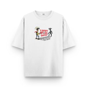 Kovboy Baskılı Oversize Tişört