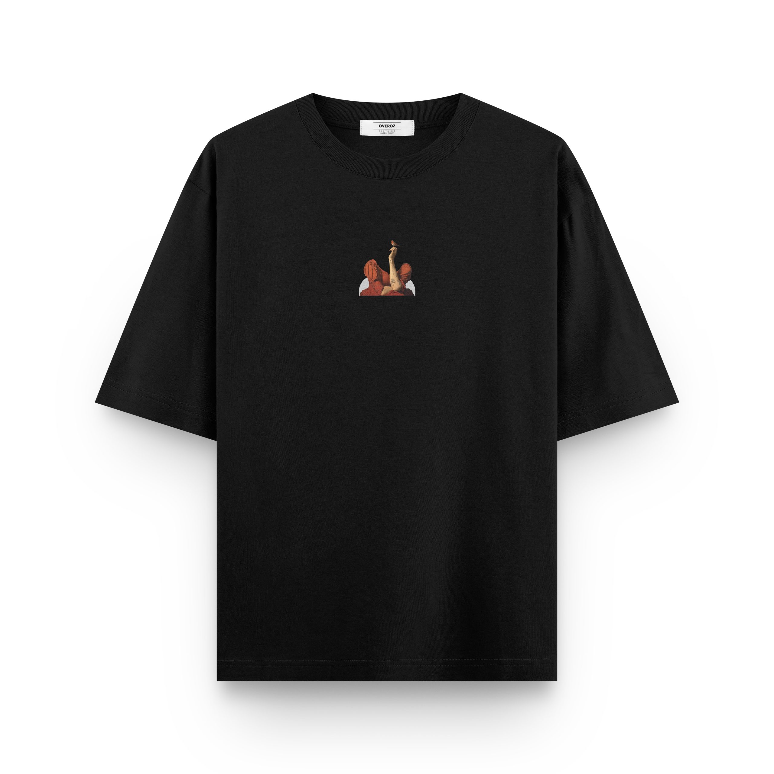 Erkek / Kadın Gerçeküstü Çizim Baskılı Oversize Tişört Sırt Baskılı T-shirt 1354 - Görsel 2